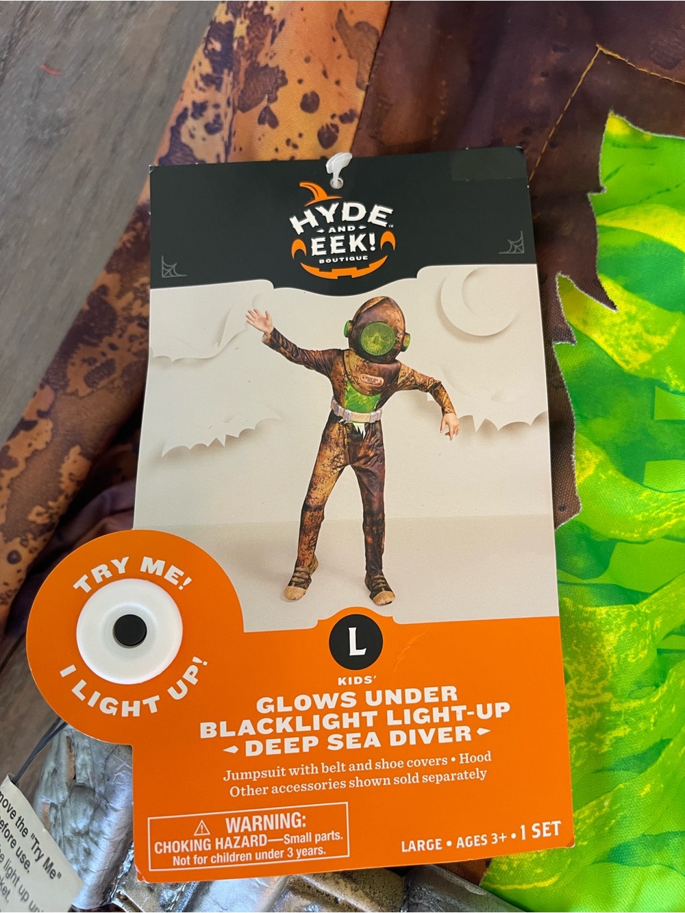 Hyde & Eek! Kids Light-Up Deep Sea Diver Halloween Costume size L (10-12) NWT